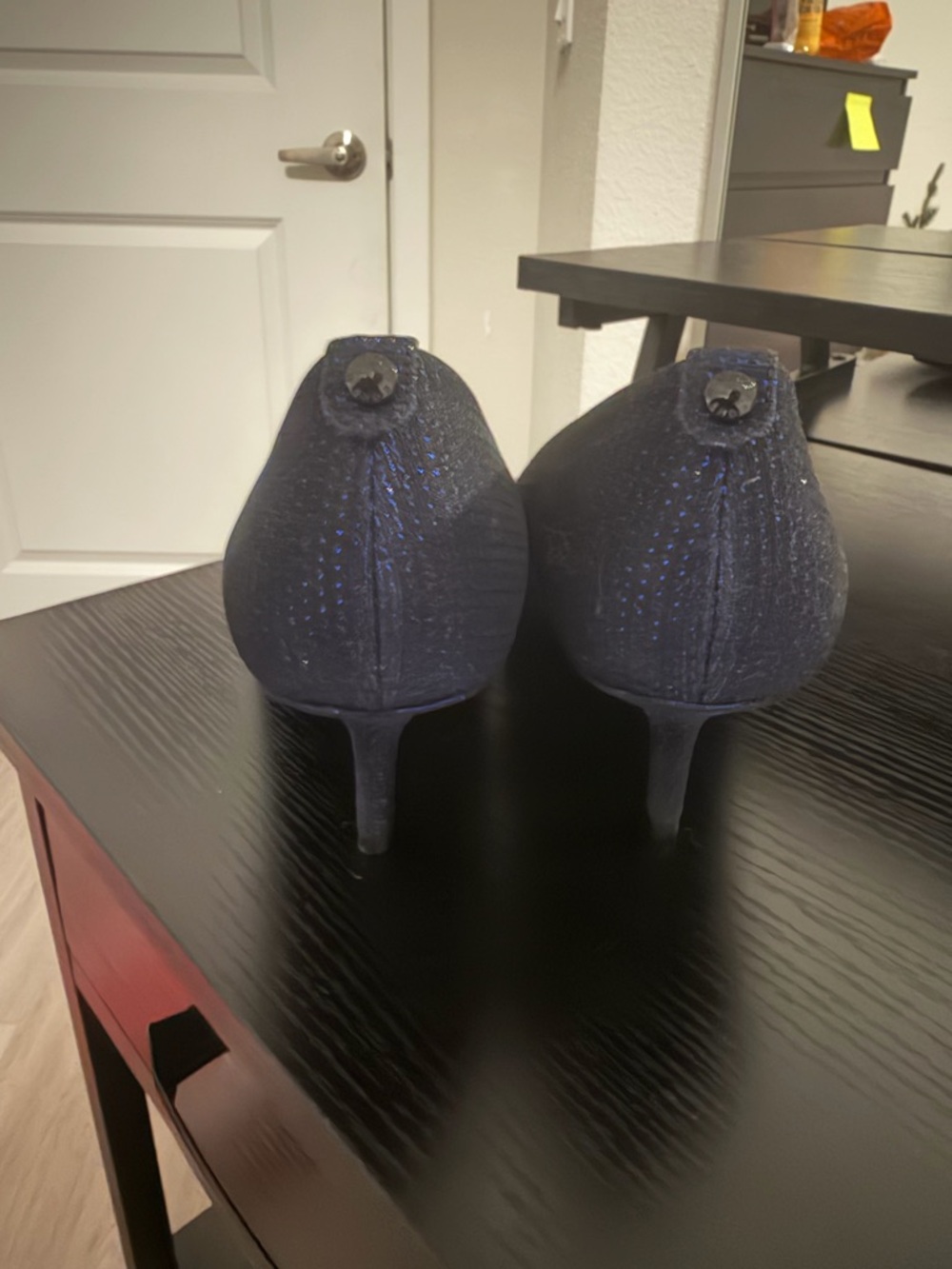 Michael Kors Navy Sparkle Pointed-Toe Pumps - Picture 3 of 4